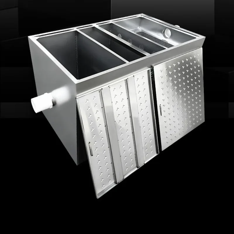 Séparateur graisse-liquide 304 en acier inoxydable, encastré, pour cuisine professionnelle et restauration, avec fonction de précipitation des eaux usées tertiaires
