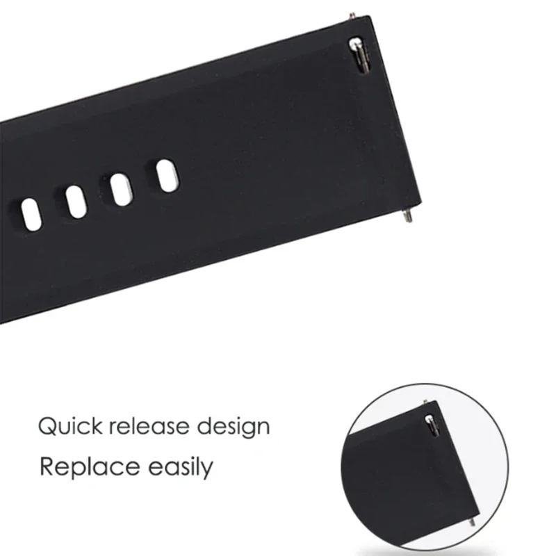 Universal Watch Straps 22mm 20mm Quick Release Silicone Band Soft Rubber Wristband for Huawei Samsung Xiaomi Amazfit Smartwatch image 5