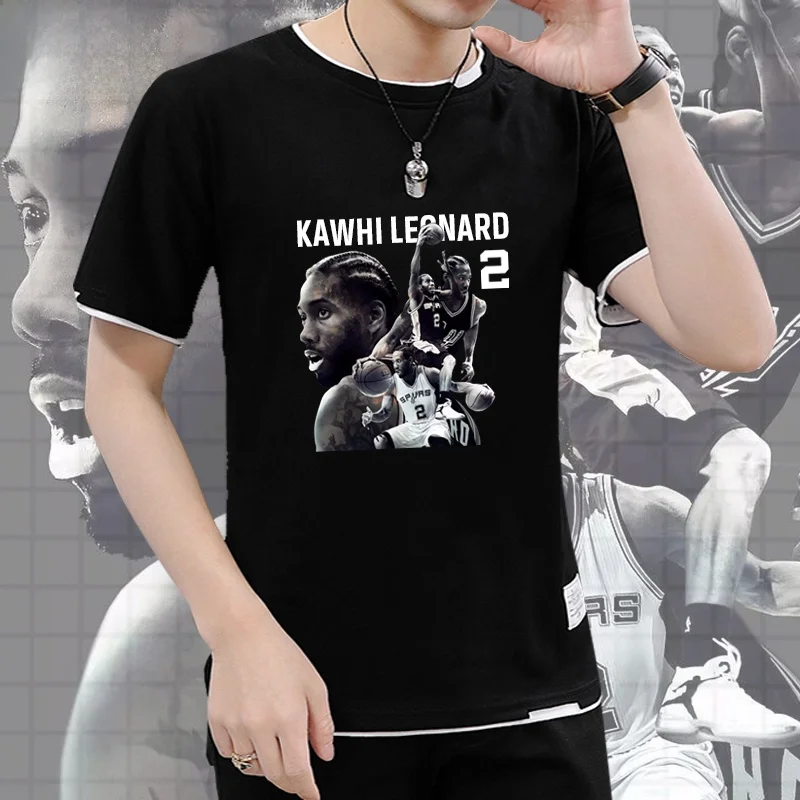

Мужская футболка Kawhi Leonard Baskeall Sport с коротким рукавом, повседневная, удобная, хлопковая, трикотажная, с круглым вырезом.