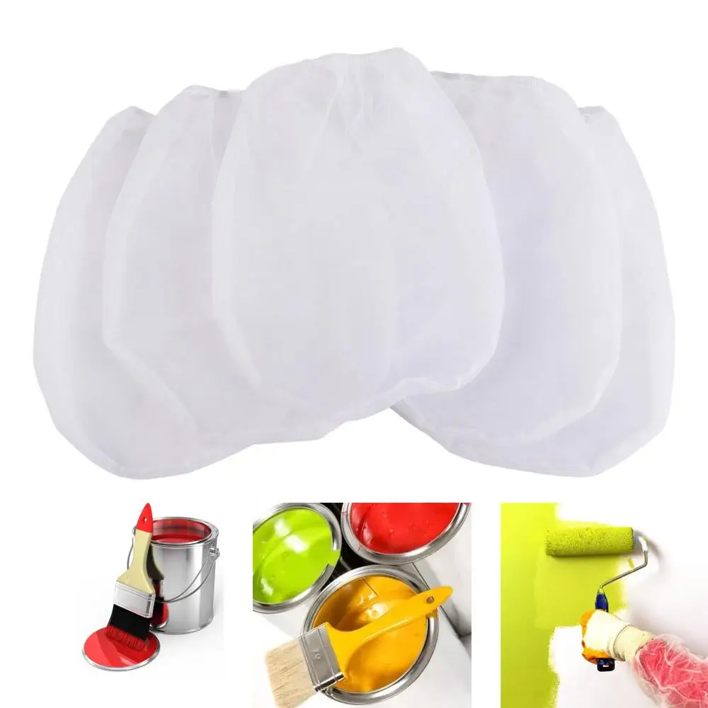 

5Pcs 1/2/5 Gallon Paint Strainer Bags Elastic Paint Tools Liquid Filter Bags Top Opening White Paint Screen Net Home Decoration