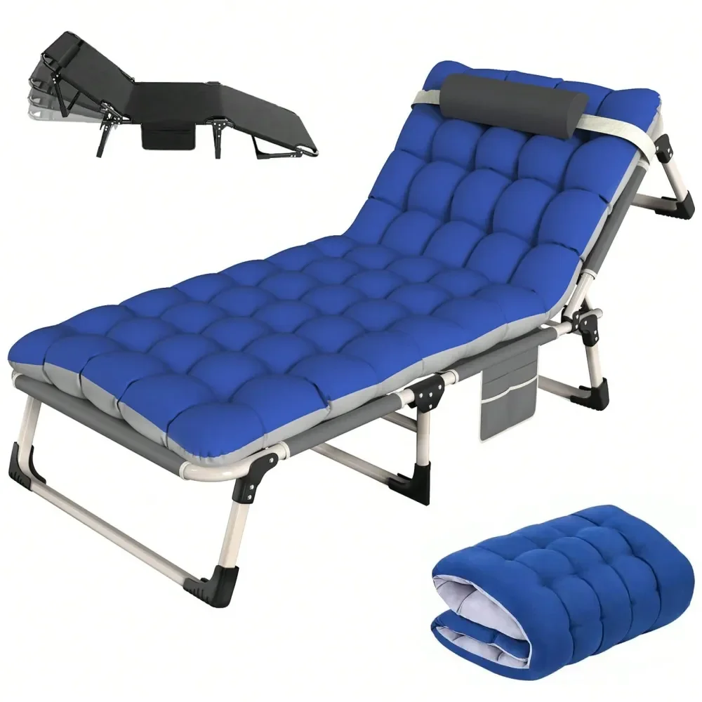 

Lounger Folding Recliner Chair Reclining Garden Outdoor Seat Bed W Mattress Cushion Mat, Folding Recliner Chair Reclining Garde