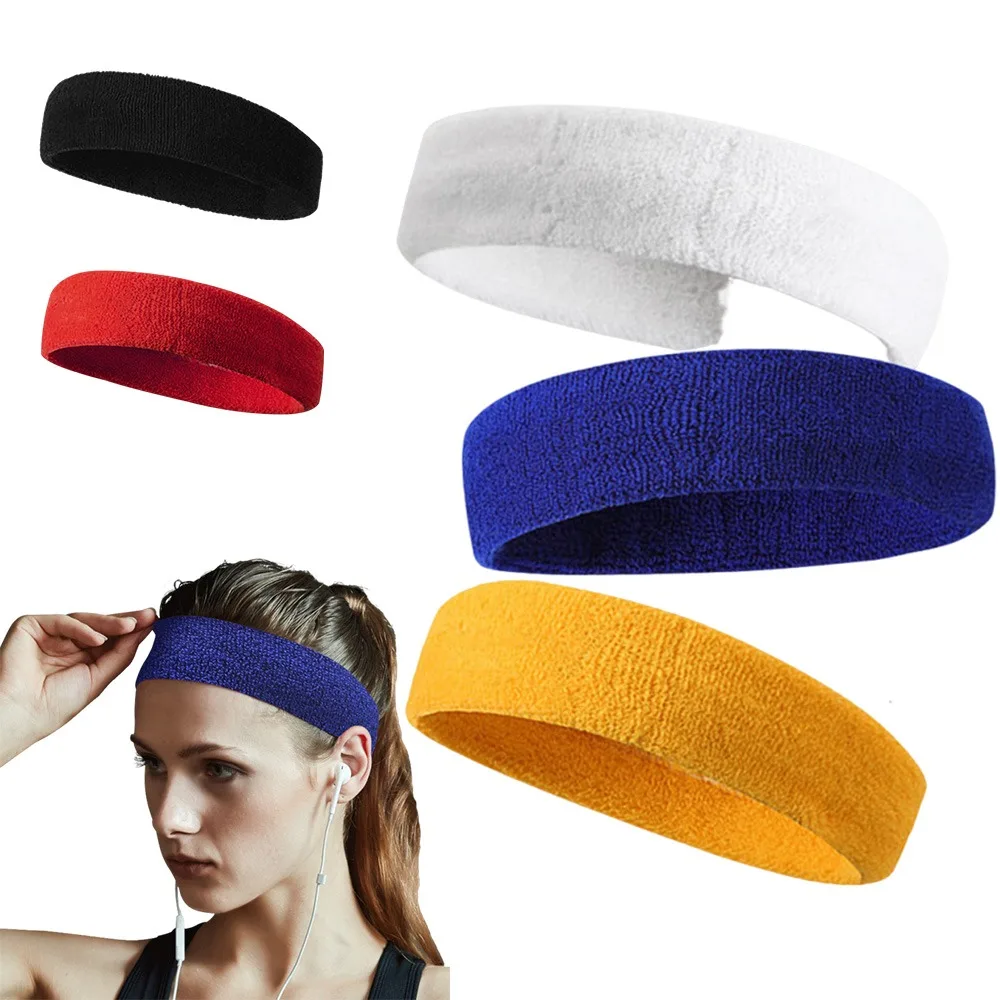 

Sports Sweatband Headband Terry Cloth Headbands for Men & Women Head Sweat Bands for Tennis Sports Basketball Gym Exercise