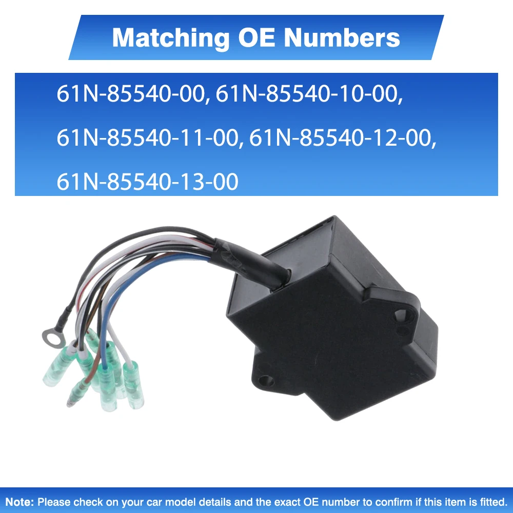 1pc Black CDI Coil Unit Assy For Yamaha 2 Stroke Outboard Engines 25 HP-30 HP 61N-85540-00 61N-85540-10-00 61N-85540-11-00