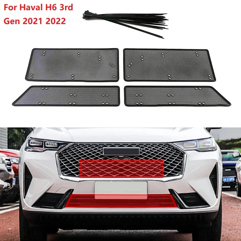 

For Haval H6 3rd Gen 2021 2022 Front Middle Grille Insect Net Radiator Condenser Protective Cover Anti-Mosquito Dust Accessories