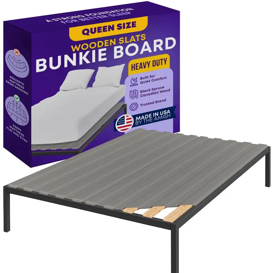 

Wooden Queen Bed Slats for Support Under Mattress with Cover Replacement Wood Slats for Queen Size Bed Frame Under Mattress Sup