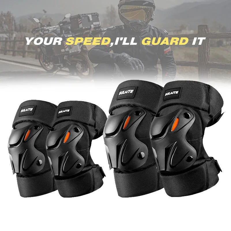 

Motorcycle Motocross Knee Pads Elbow Men Protector Off Road Safety Knee Brace Support MTB Ski Racing Sports Protective Gear.