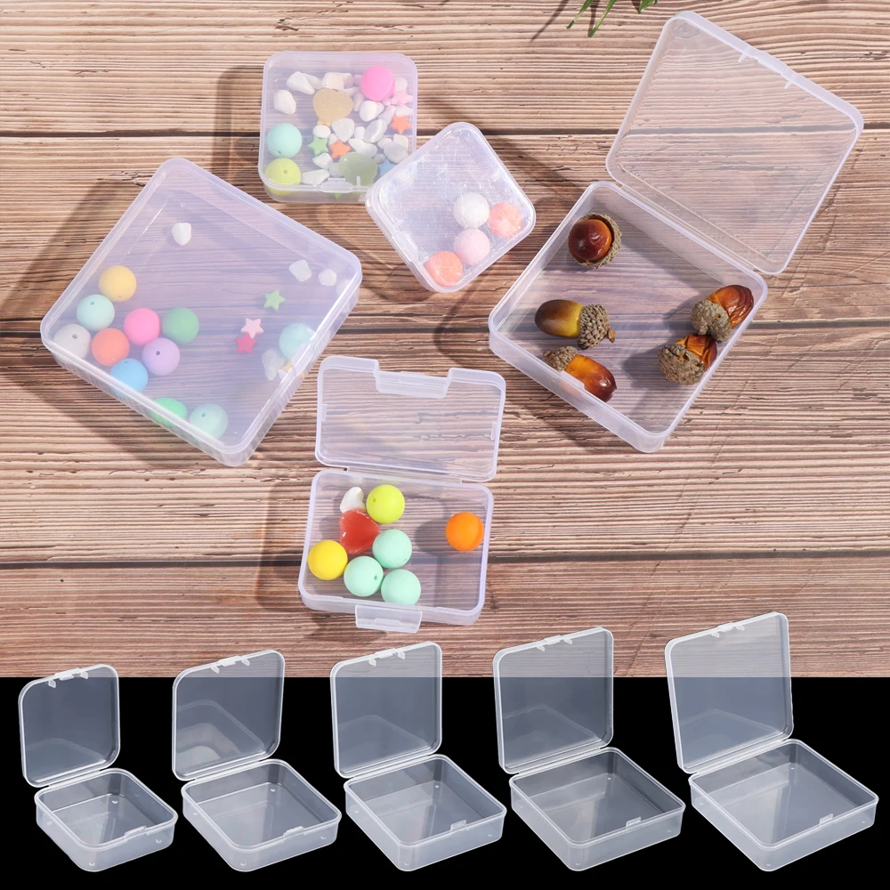 Small Plastic Transparent Storage Box Jewelry Beads Container Fishing Tools Storage Box Home Small Items Sundries Organizer Case