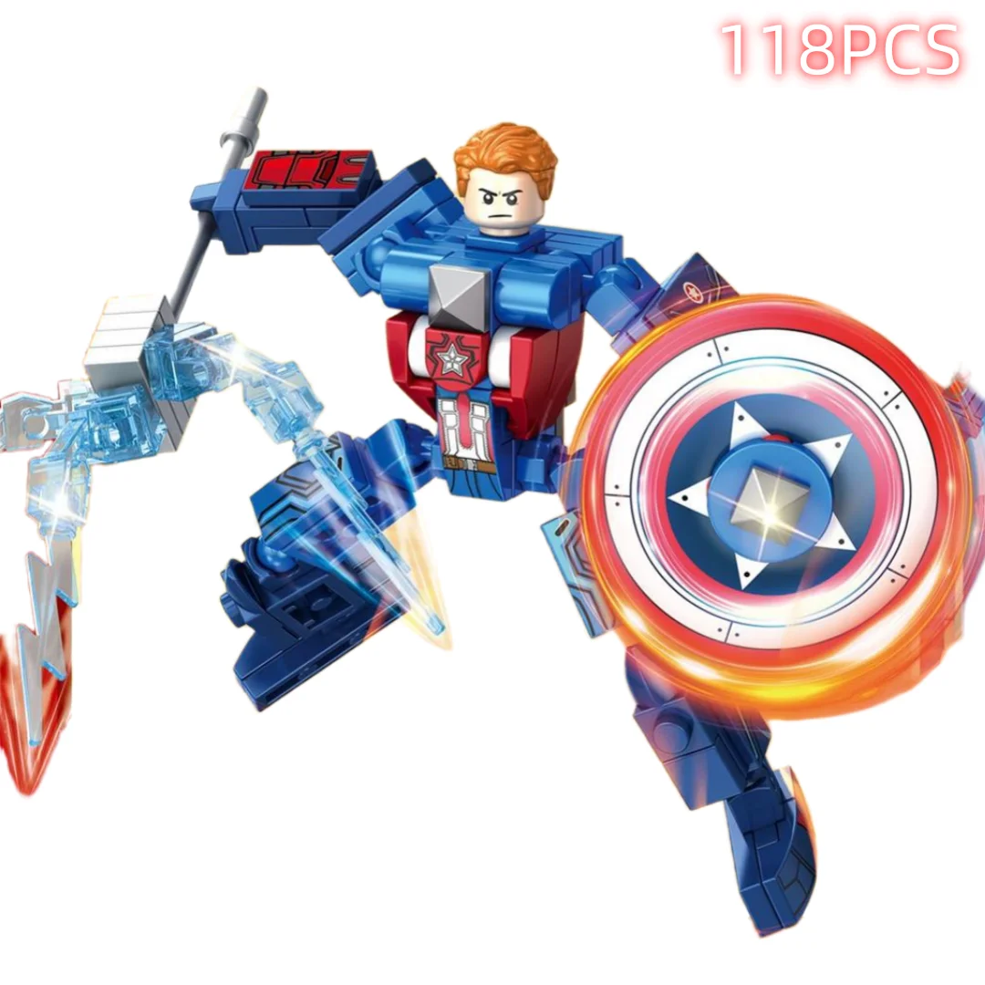 Disney Building Blocks Mini Model Figures Compatible Spiderman Iron Man Venom Captain Hawk Deadpool Technic Armor City Gift Toys