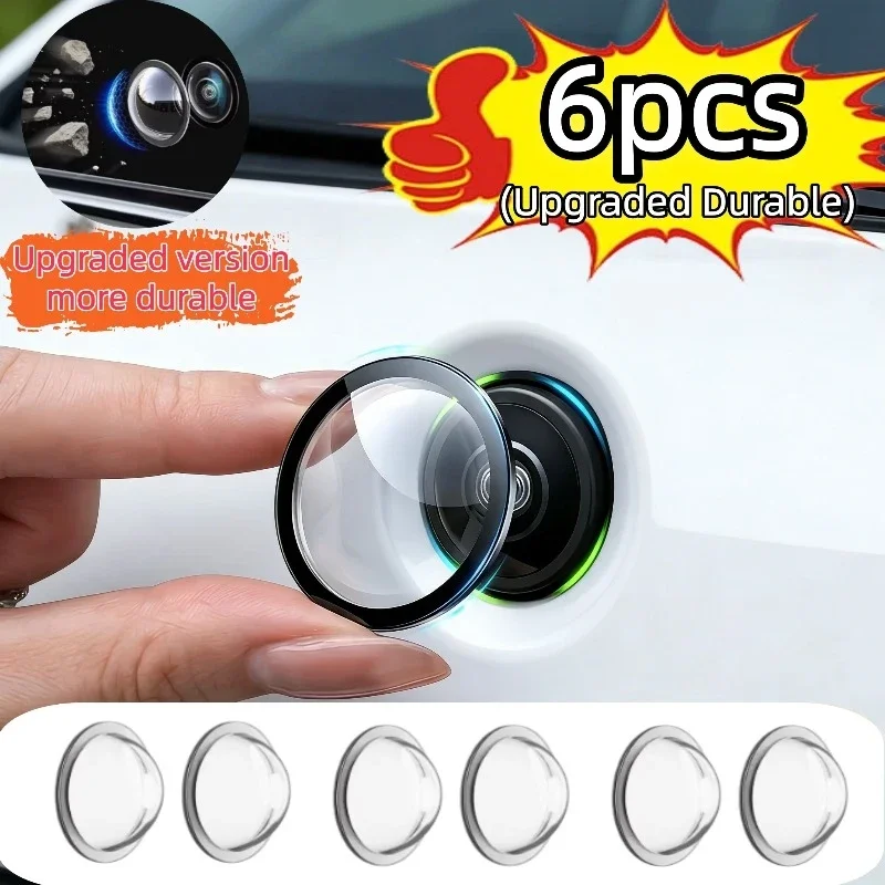 2/6PCS 360-Degree Panoramic Camera Protection Cover for Cars, High-Definition, Scratch-Resistant, Easy to Install