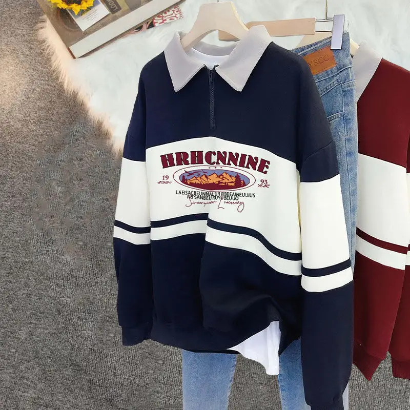 

Корейская толстовка на молнии с флисовой подкладкой, свободного кроя, для пар, больших размеров, для полных людей