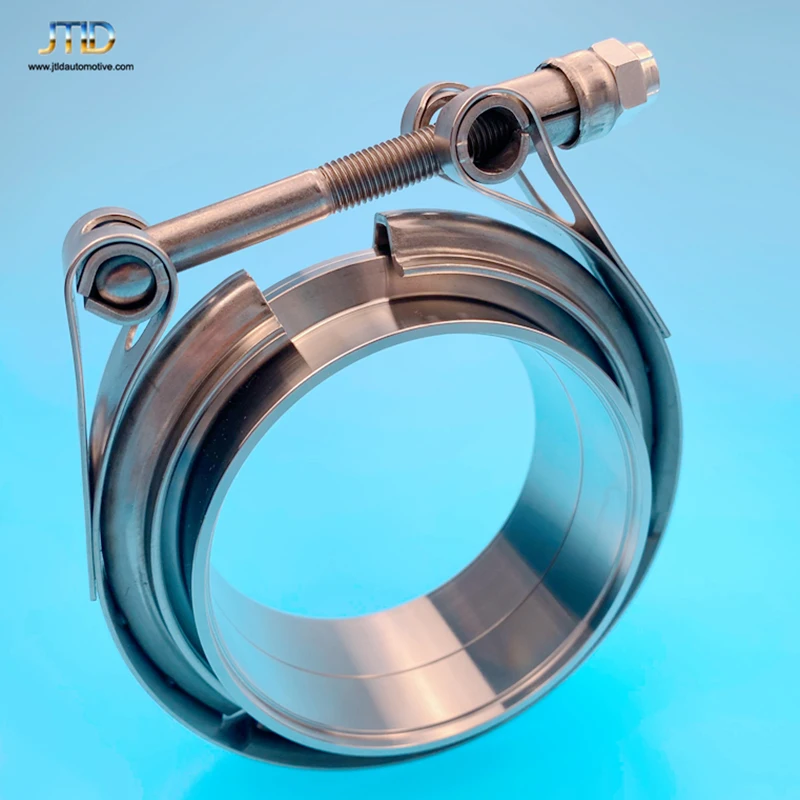 

JTLD Heavy Duty 4.5" Standard V-Band Clamp with M/F Flanges Kit 304 Stainless Steel V Band Assembly car assecories