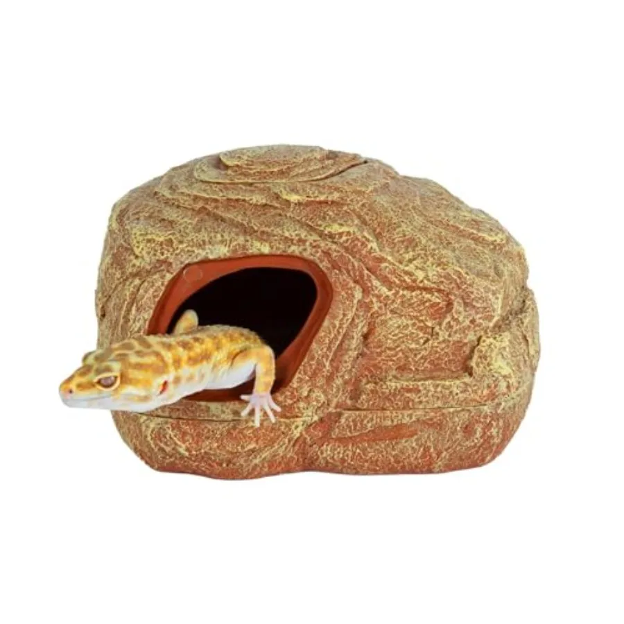

【Spot goods】Gecko Hide Cave 2 in 1 Snake Reptile Hideout for Hide and Rest and Breed and Feeding Reptile and Amphibian Habitat