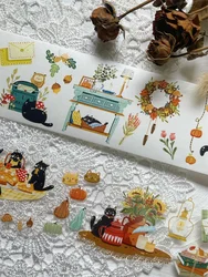 1 Loop 120cm Lovely Cat Enjoy IN Autumn PET Washi Tapes DIY Scrapbooking Card Making Decorative Planner Sticker
