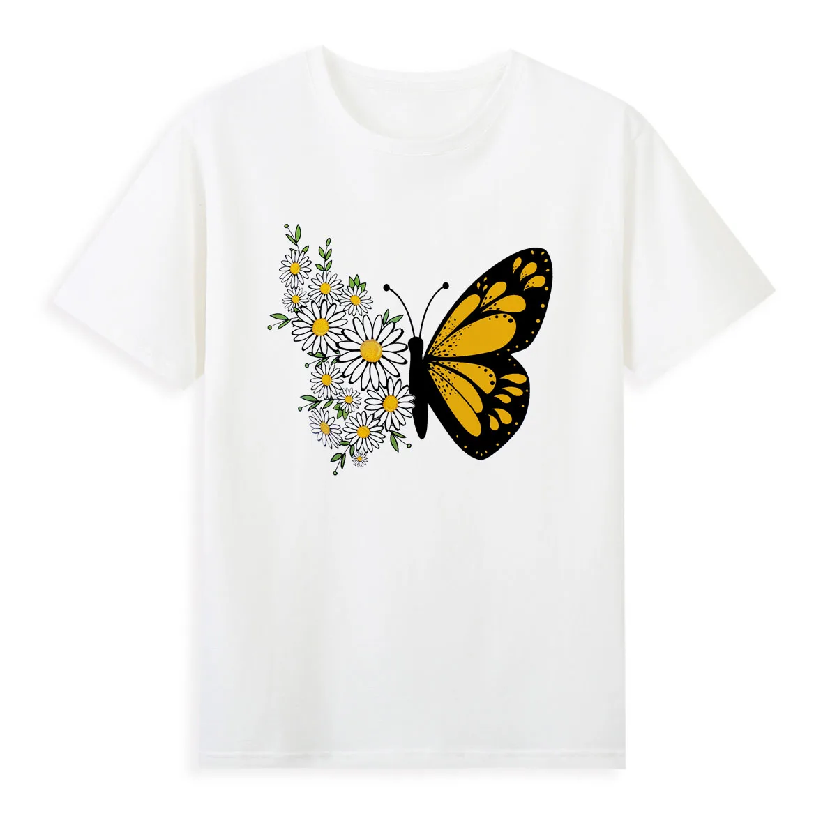 Creative Butterfly Flower T-shirt Summer Short Sleeve Casual Tees Female Top Cheap Women's Clothing A0123