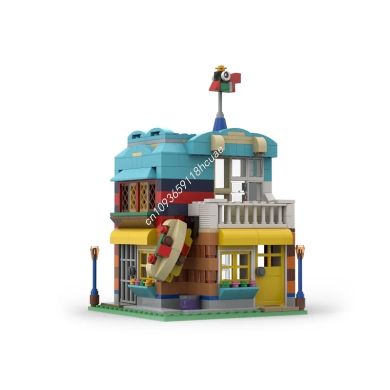 295 pz MOC Angolo Deli Classico Modello Building Blocks Architettura Assemblare Giocattoli Idea Creativa Educazione Regalo Di Natale Per Bambini