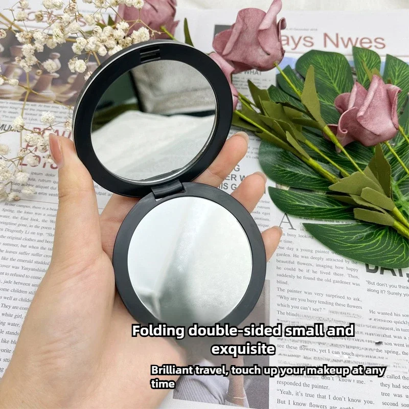 Specchio per il trucco da viaggio per donna, specchio quadrato pieghevole bifacciale, strumento per specchio cosmetico portatile compatto