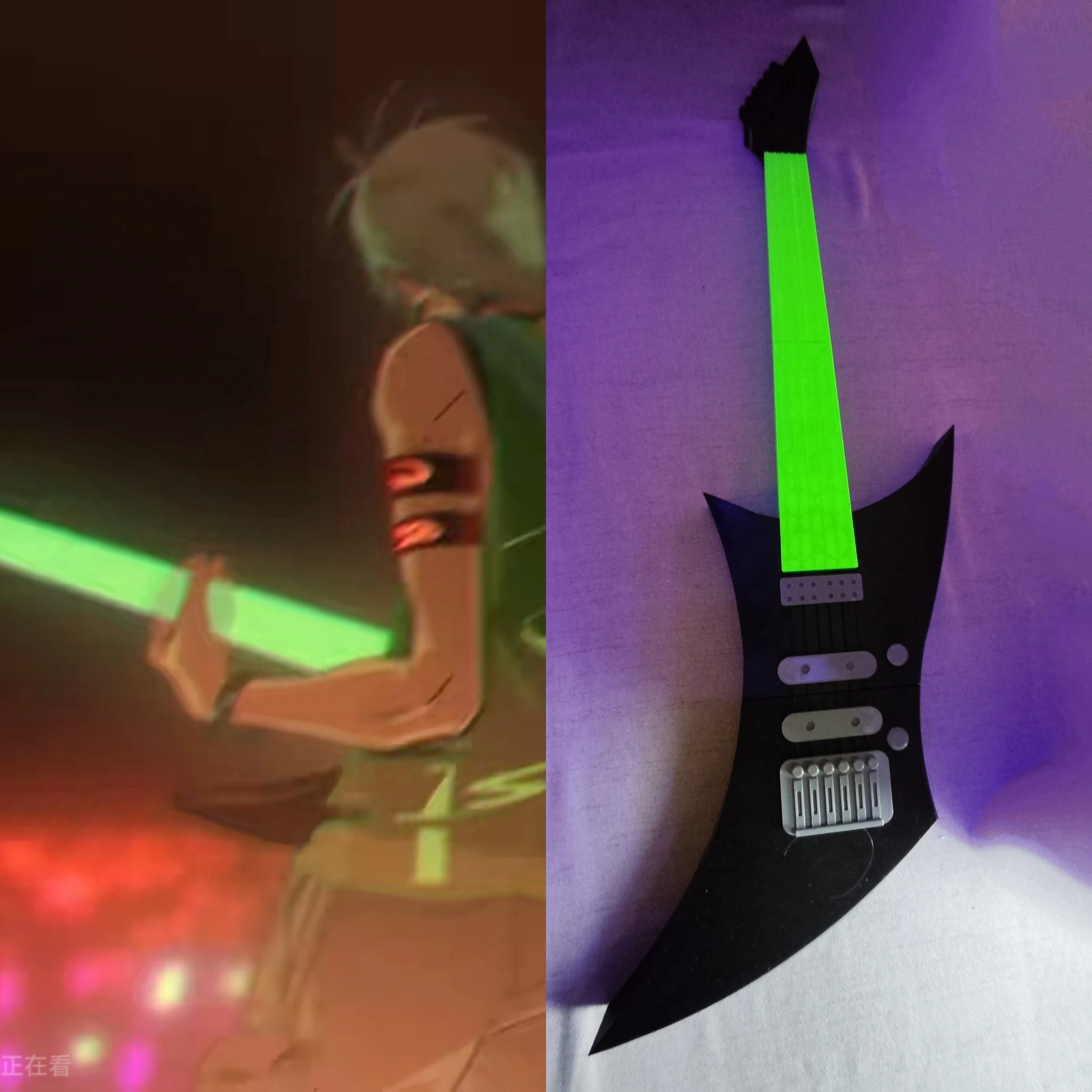Anime Alien Stage Till Cosplay Round2 Guitar Prop Cartoon Guitars