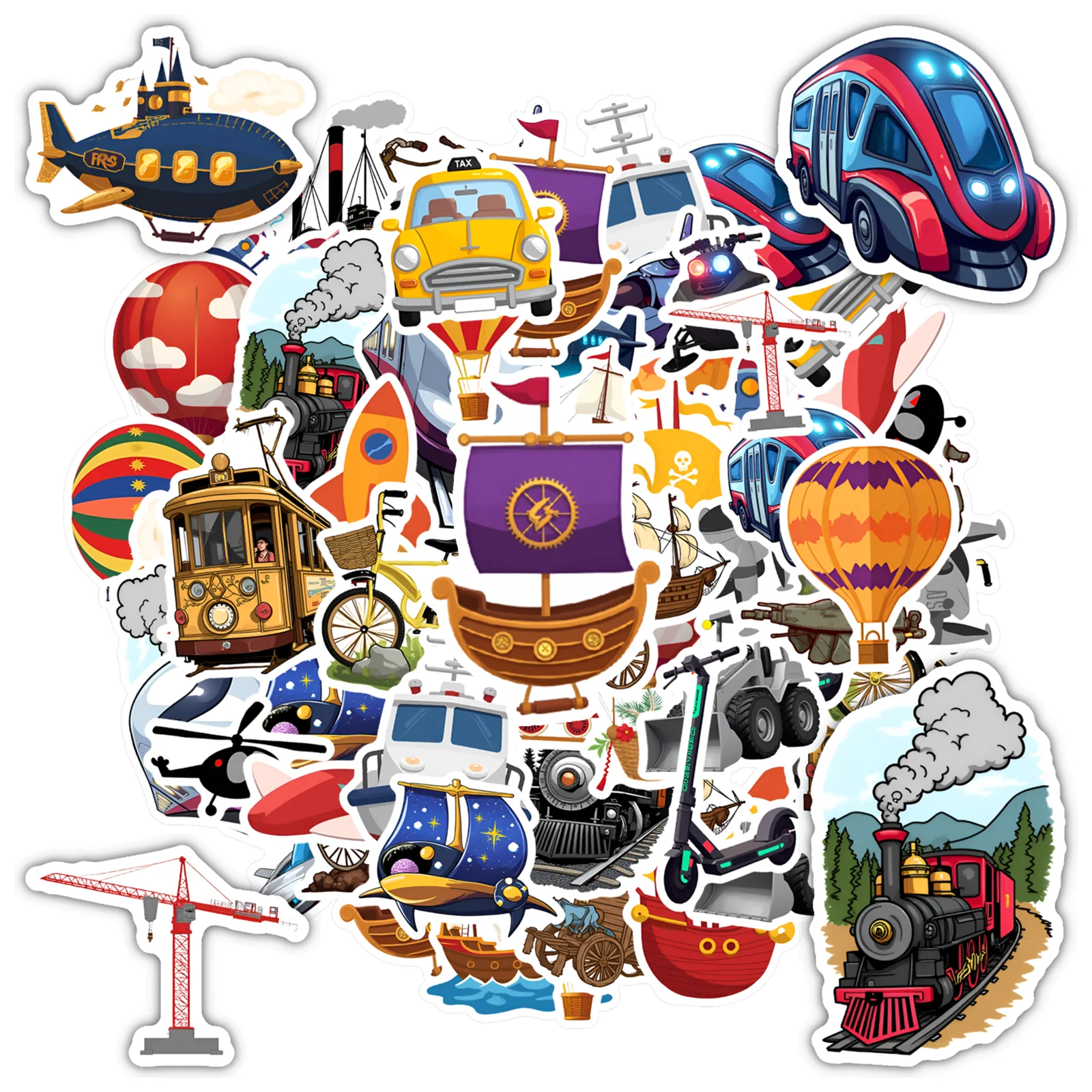

Винтажные морские наклейки 35-50 шт., мультяшные транспортные наклейки для учителей, награды, морские наклейки для чемодана, холодильника