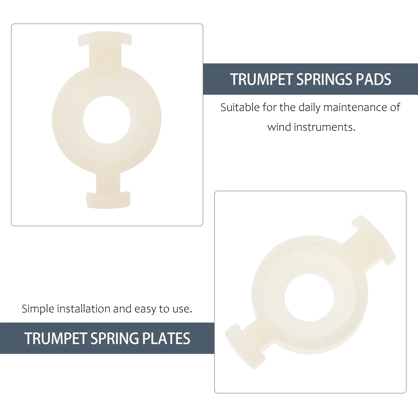 3 pezzi di rondelle per tromba, supporti per pistoni piccoli, valvole, parti di ricambio, utili cuscinetti a molla