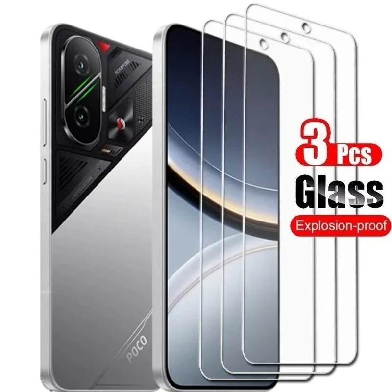 

1-3 шт. закаленное стекло для Xiaomi Poco F7 PocoF7Pro F7Pro F7Ultra PocoF7Ultra, защитная пленка для экрана, пленка для разблокировки по отпечатку пальца
