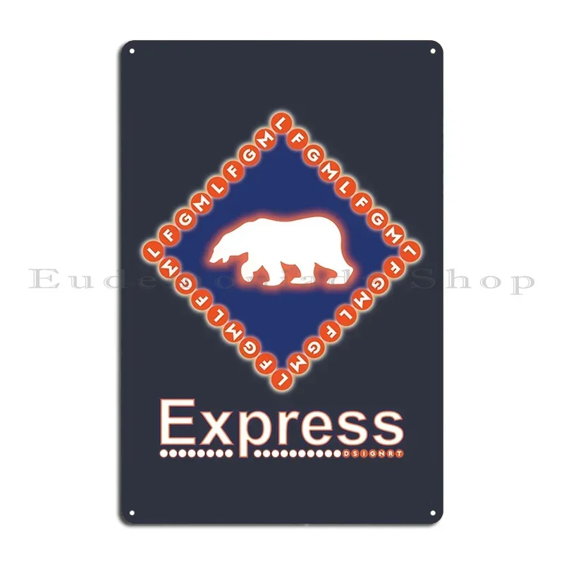 The Polar Bear Express Metal Plaque Wall Decor Wall Cave Wall Decor Cave Designs Tin Sign Poster