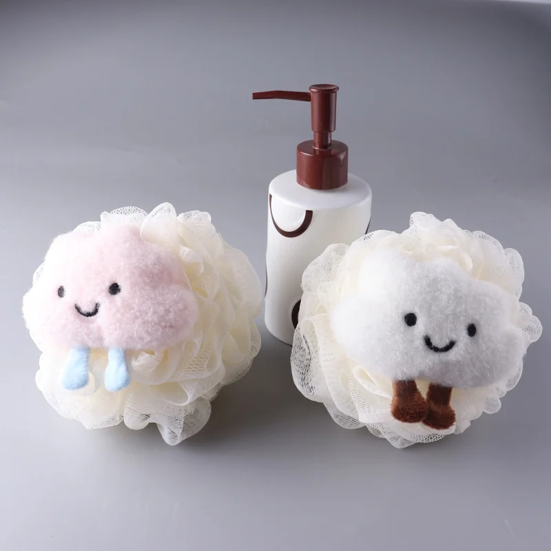 Cloud Cartoon Soft Bath Scrub Bath Ball Body Clean Bath Puff Bathroom Flower Scrubbing Bubble Shower Mesh Sponge Brush