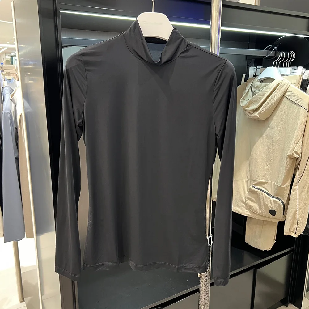 Summer Women Golf Ice Silk Shirts Bottom Coat Sunscreen Long-sleeved T-shirt Ladies Cooling Ultra-thin Golf Underwear Tops