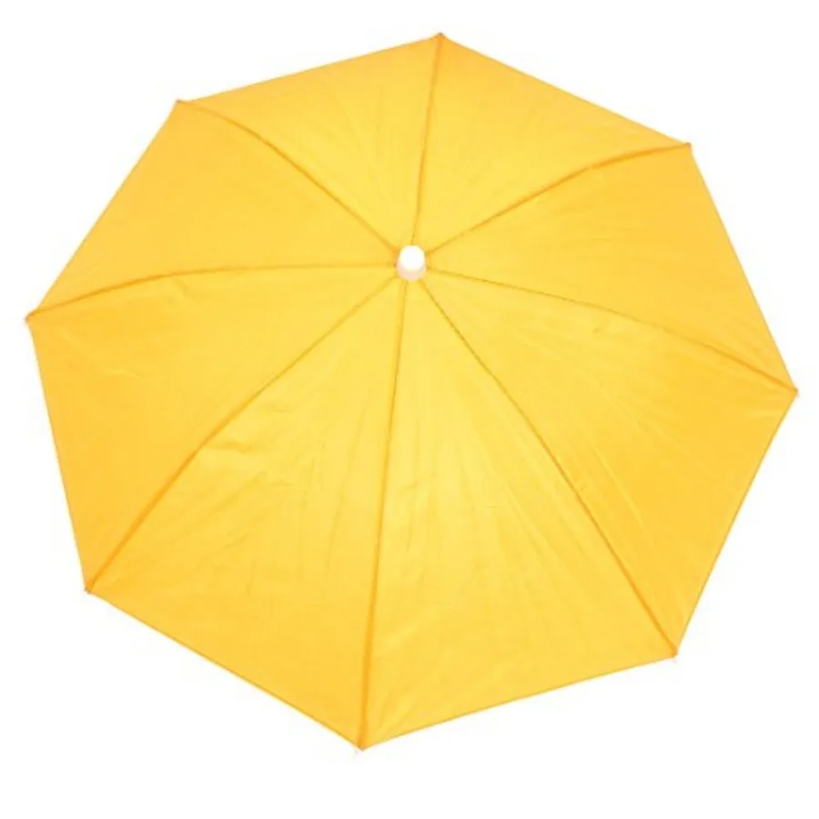 

Outdoor Fishing Headwear Polyester Canopy Umbrella Hat Cap Yellow