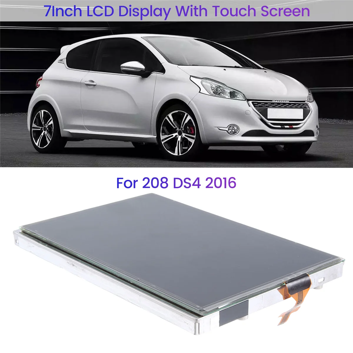 

7Inch LCD Display with Touch Screen LAM070G004A GCX156AKM-E for Peugeot 208 Citroen DS4 2016 Car GPS LCD