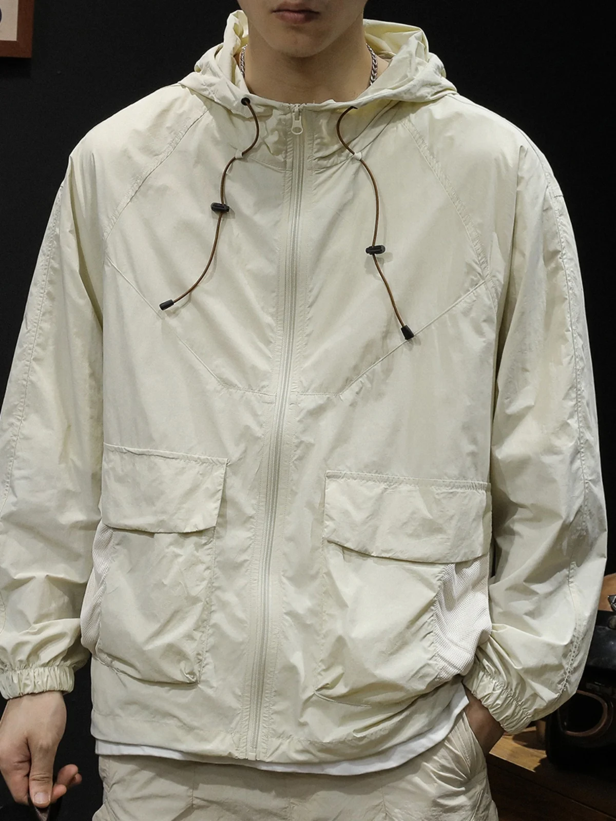 

Ice Silk Men's Summer Thin Qui Dry Outdoor Sun Protection Fiing Jaet UV Protection Breathable Lightweight Hooded Zipper...