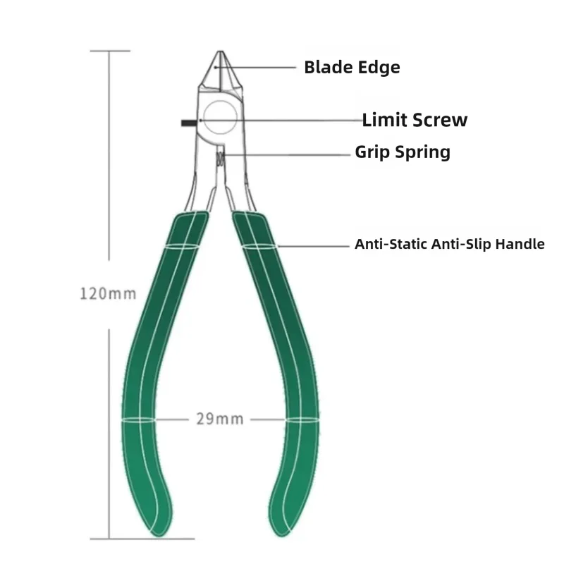 USTAR Hardened Steel Precision Side Cutter Nippers for Gundam Model Gate Cutting Trimming Assembling Detail Processing Tools