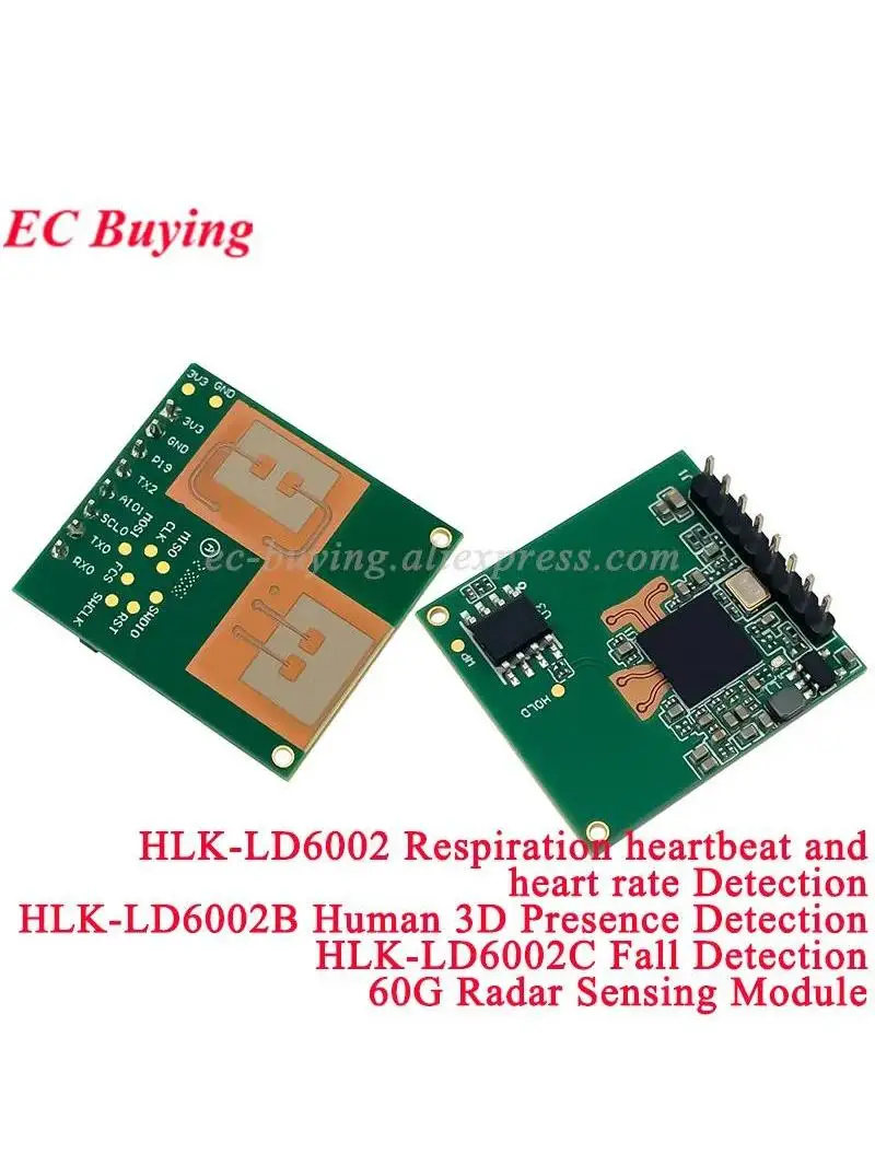 60GHz HLK-LD6002 LD6002B LD6002C 60G FMCW Radarsensormodule Menselijk ademhalingsalarm Hartslagdetectie Valdetectie - afbeelding 2