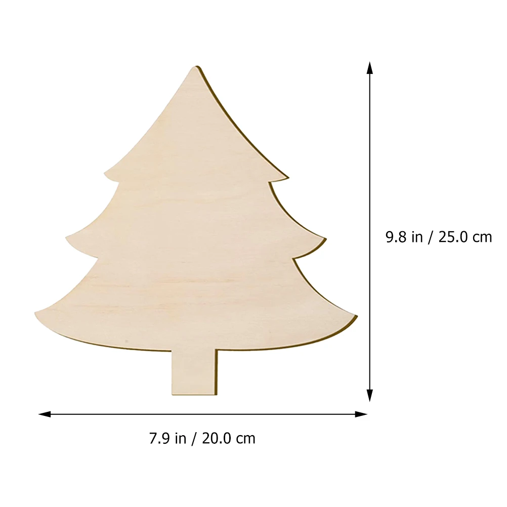 

6 Wooden Christmas Tree Cutouts Unfinished naments for Holiday Decor Xmas Party Supplies Craft Blank Chips Pendan