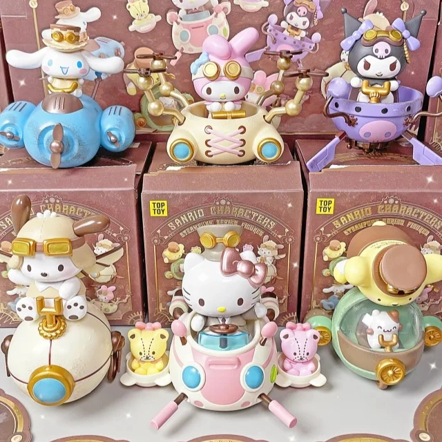 

Sanrio Hello Kitty Family в стиле стимпанк, слепая коробка Mymelody Cinnamoroll Pochacco Kuromi, аниме, экшн-фигурка, модель, игрушки, подарки