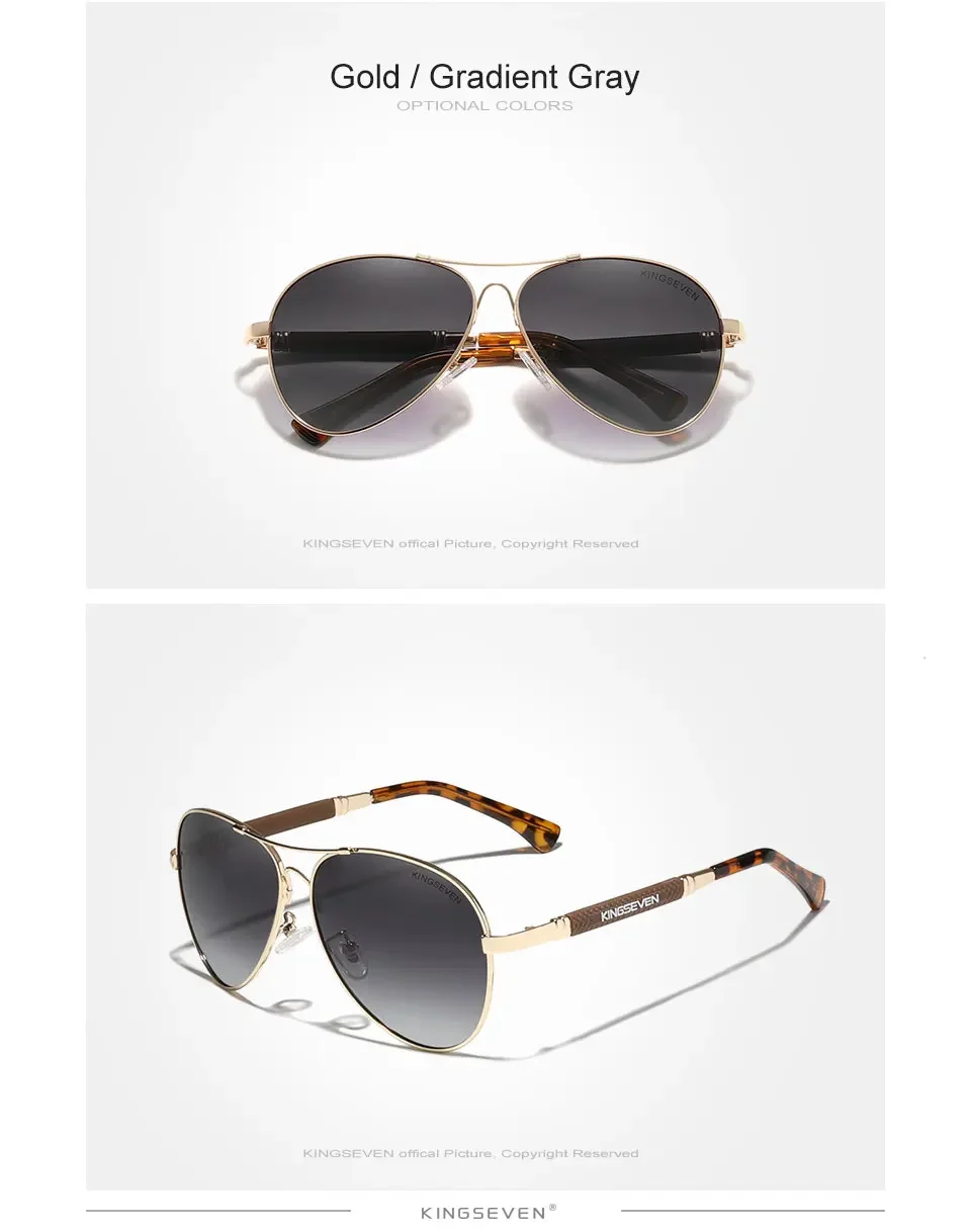 Kingseven Herren hochwertige Sonnenbrille Sonnencreme polarisierte UV400 Brille Frauen Pilot fahren Anti-Reflexion kausale Brillen – Detail 8