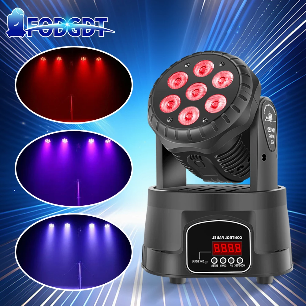 7X10W Moving Head Par Lights LED RGBW Full Color 4IN1 With Remote Control Stage Effect Lighting Wedding Light For DJ DISCO Party