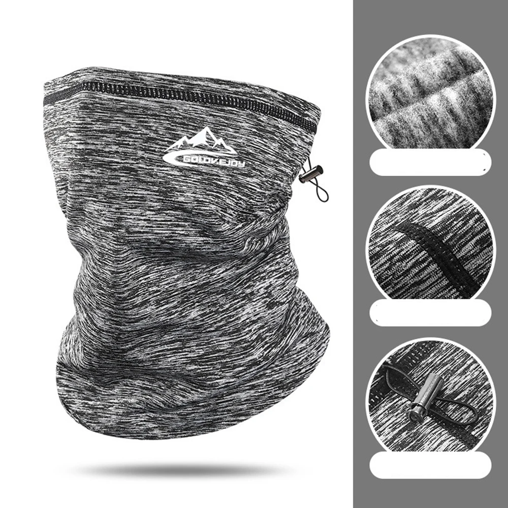 

Winter Cycling Neck Gaiter Outdoor Windproof Thermal Ear Protection Face Mask with Drawstring Cold Weather Balaclava for Biking