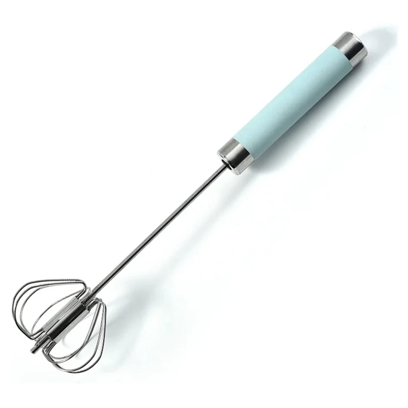 3PCS Hand Push Rotary Whisk Blender Baking Tools Whisk Butter Whisk Kitchen Supplies (Blue)