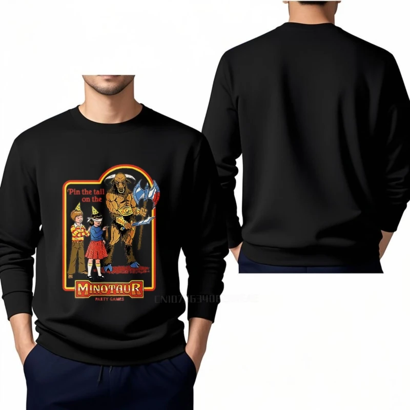 Algodão primavera homem hoodies pino a cauda no minotauro treino confortável adulto oneck pulôver moda hoodies