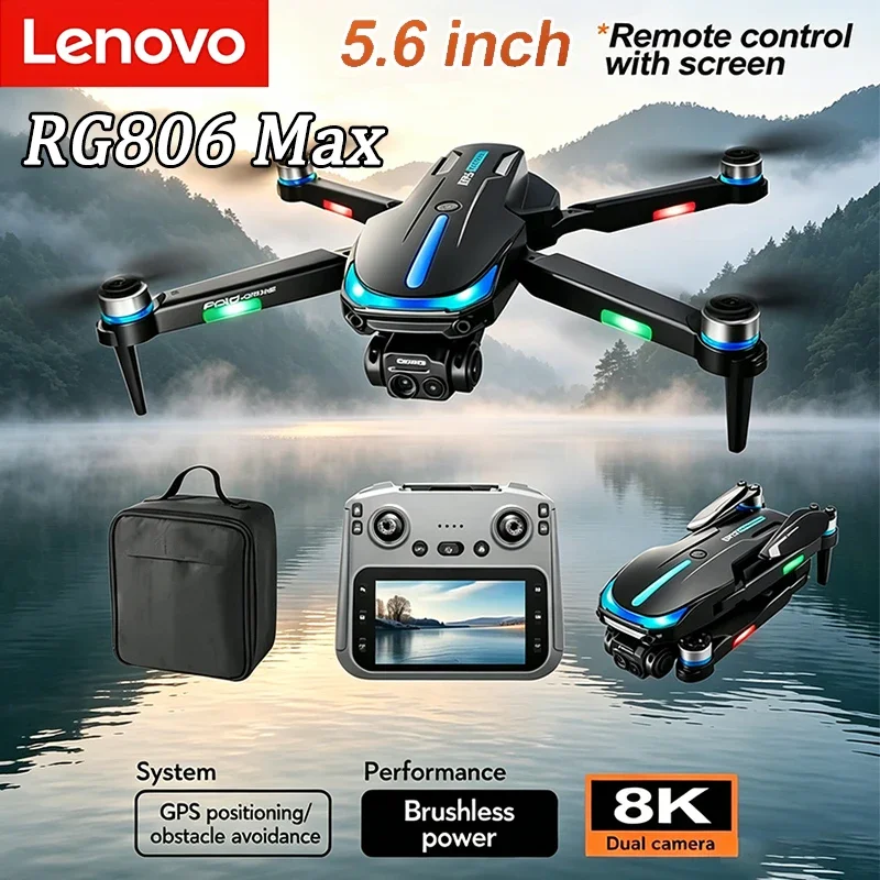 레노버 RG806 MAX 드론 GPS 5G WIFI FPV 8K HD 전문가용 카메라 UAV 장애물 회피 브러시리스 접이식 쿼드콥터 드론 장난감