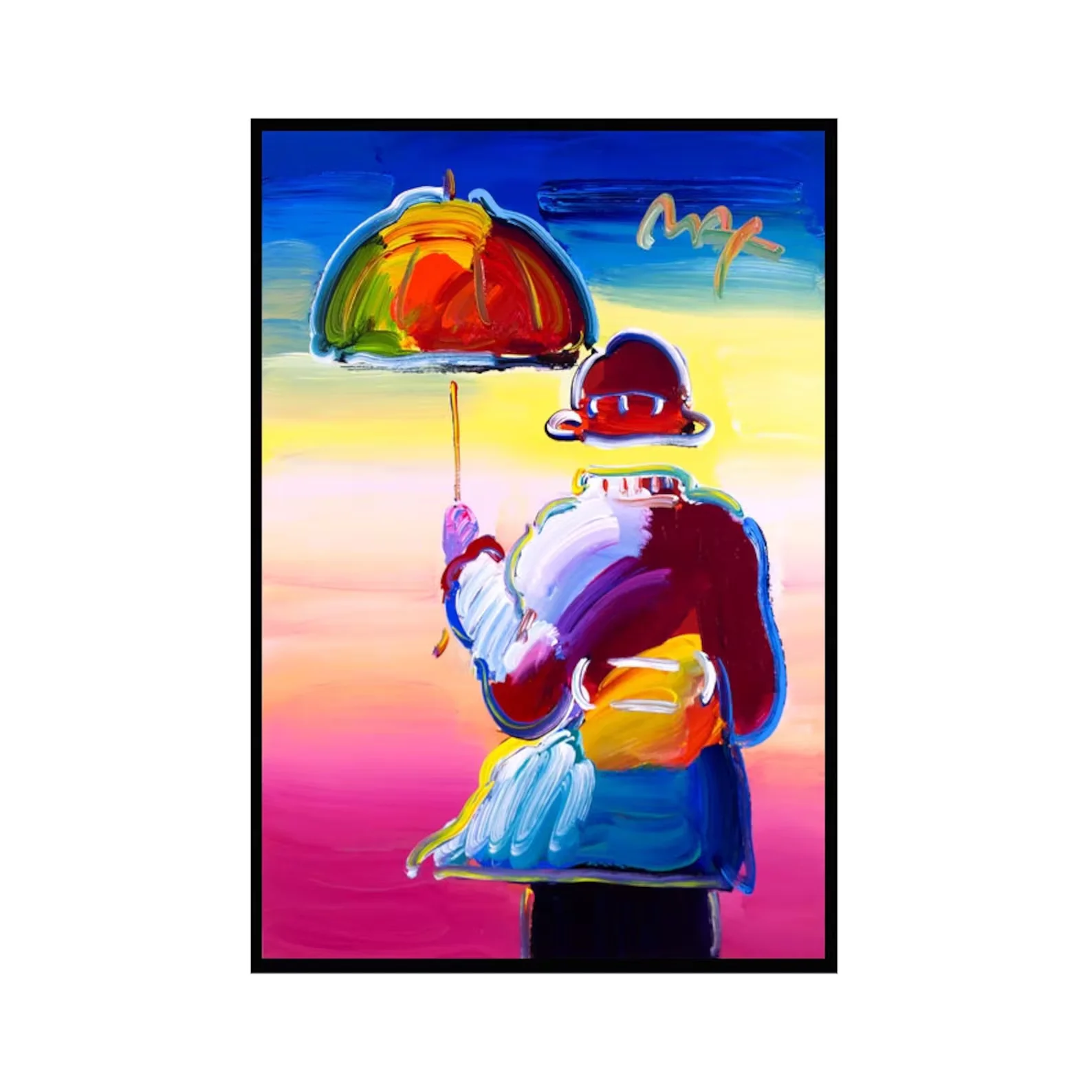 Canvas Art,YUmbrella Man on Blends,Canvas Wall Print,High‑Grade Home Decoration Artwork for Bedroom,Living Room,Office