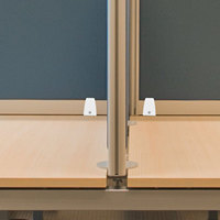 Durable Aluminium Alloy Office Desk Partition Clamp Stable Base L Shaped Privacy Panel Holder For 8 12mm Panels