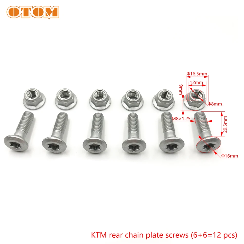 OTOM Motorcycle Bolt Kit M6 M8 Fairing Screws Shock Absorbing Guard Plate Brake Disc Nut Clip Kit For KTM EXC XC SX Fastener Kit
