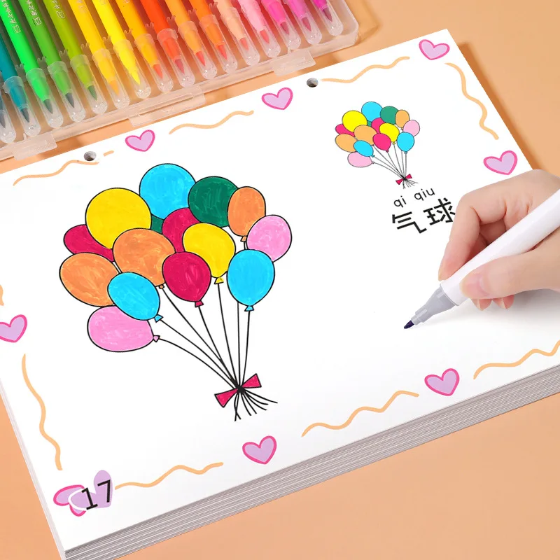 Children's Coloring Calligraphy Painting Notebook Kindergarten Graffiti Coloring Picture Book Drawing 3-6 Ages