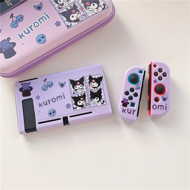 

Sanrio Cartoon Kuromi Melody TPU Soft Protective Case for Nintendo Switch NS Game Console Controller OLED Leathers Storage Bag