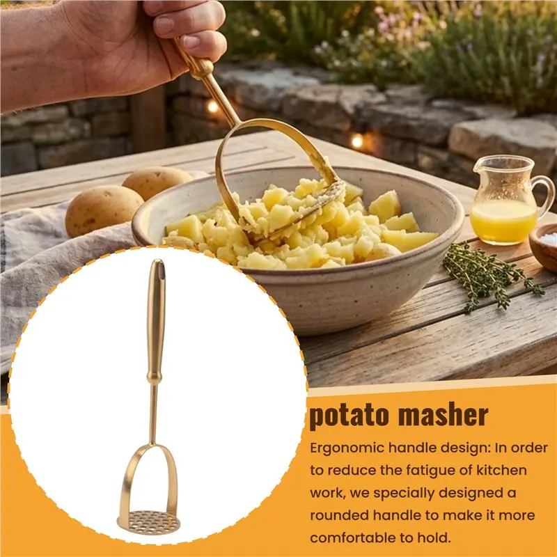 A7THK-Stainless Steel Potato Masher Household Potato Press Manual Multifunctional Masher Masher