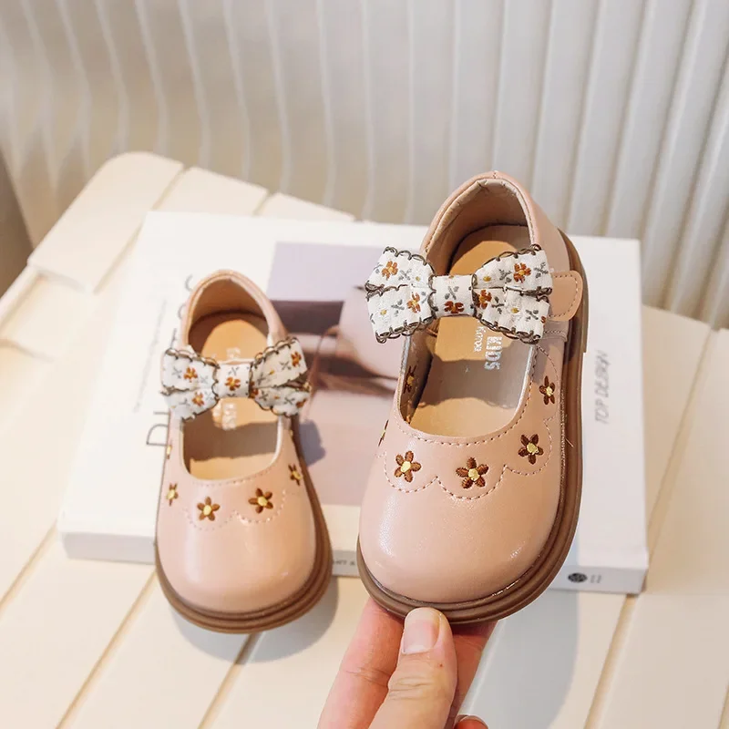 Sweet Kids Mary Jane Shoes Embroidery Flower Children\'s Leather Shoes Spring Autumn Versatile Fashion Girl Princess Single Shoes