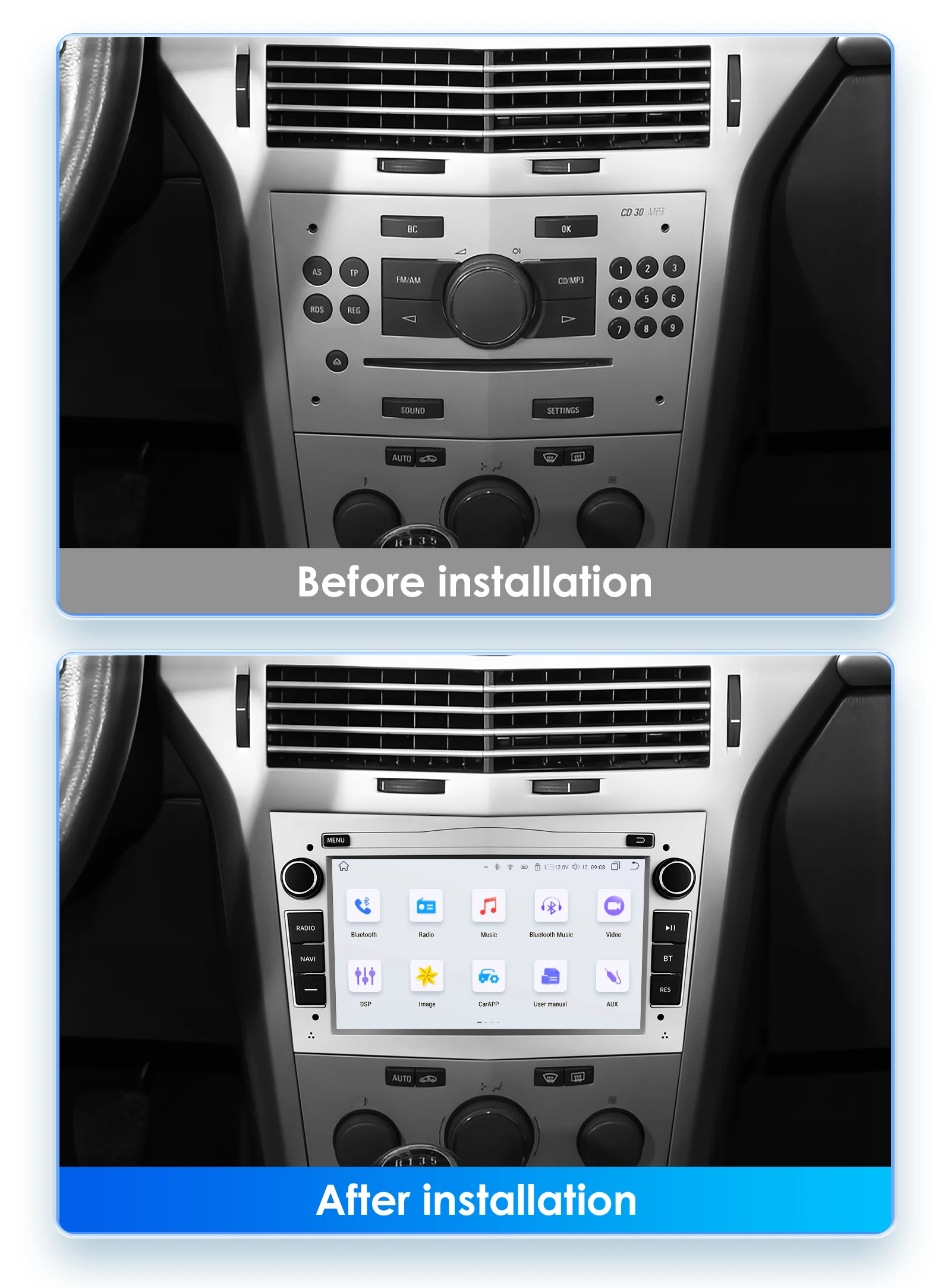 Hizpo 2Din 7inch Android Auto Car Radio for Opel Astra H G J Zafira B Corsa C Antara Vectra Vivaro GPS RDS DSP 4G BT CarPlay