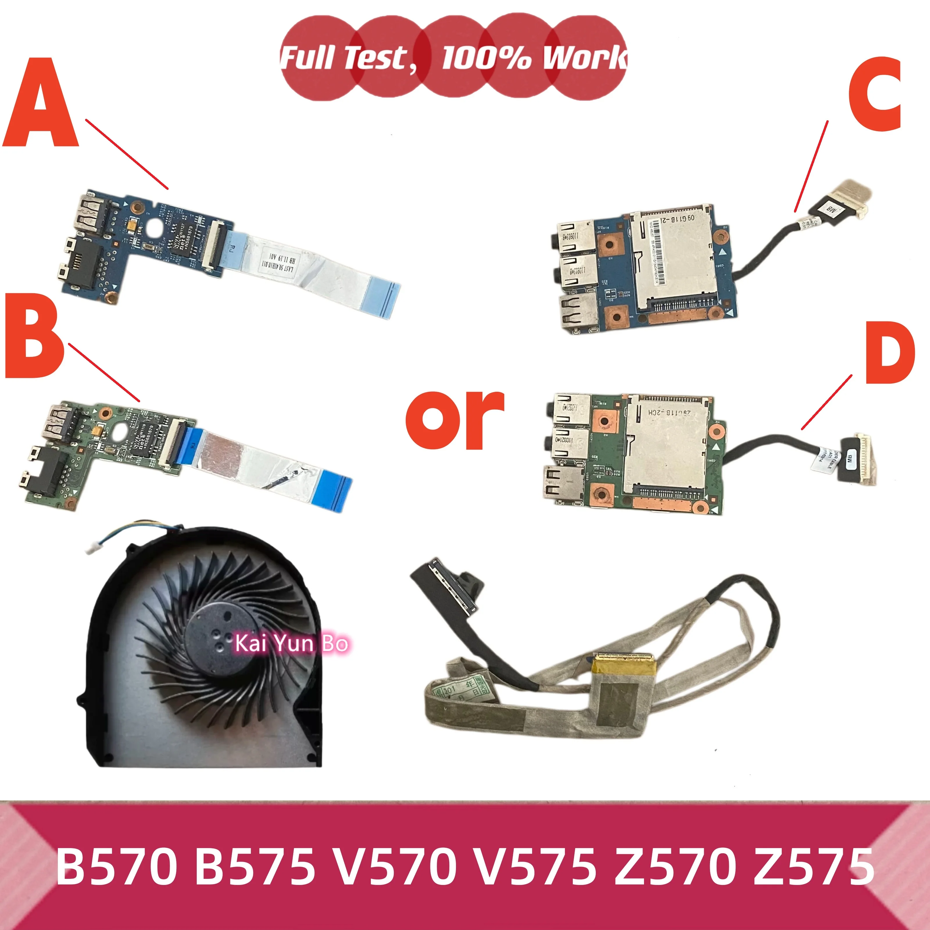 48.4PA04.01M 10886-2M 48.4PA05.021 02M 10785-1M 48.4PA04.011 60.4PN07.002 Placa de Audio USB SD con Pantalla LED LCD, Cable de Video, Puerto Ethernet USB para Lenovo B575 B570 Z570 Z575 V570 V575 50.4IH07.032