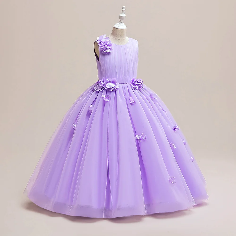 

Girls Party Dress 3 Colors 130cm-160cm Kids Long Dresses Ball Gown Wedding Birthday Costumes Children Photograph Piano